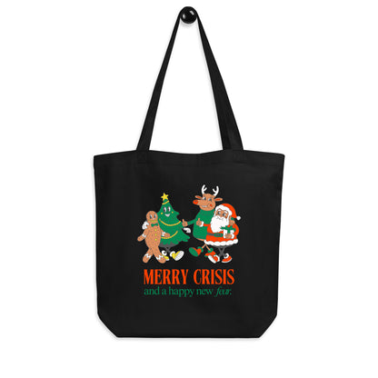 Eco Tote Bag 'Merry Crisis and a Happy New Fear'