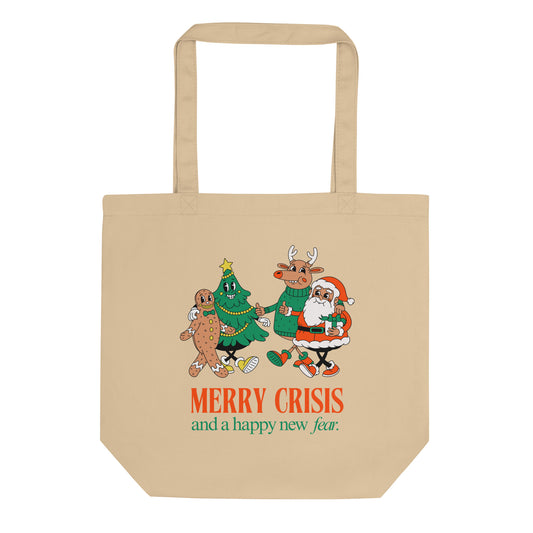 Eco Tote Bag 'Merry Crisis and a Happy New Fear'