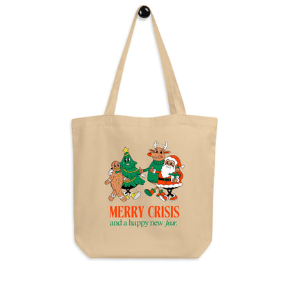 Eco Tote Bag 'Merry Crisis and a Happy New Fear'