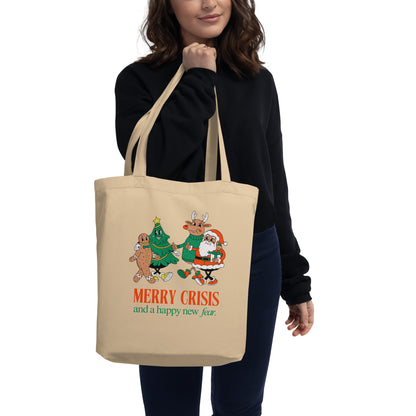 Eco Tote Bag 'Merry Crisis and a Happy New Fear'