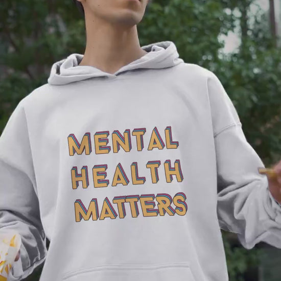 colorful Hoodie 'Mental Health Matters', Mental Health Awareness, part of profit donated to charity, Self Care, ADHD, Anxiety, BPD