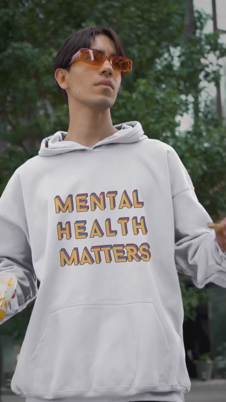 colorful Hoodie 'Mental Health Matters', Mental Health Awareness, part of profit donated to charity, Self Care, ADHD, Anxiety, BPD