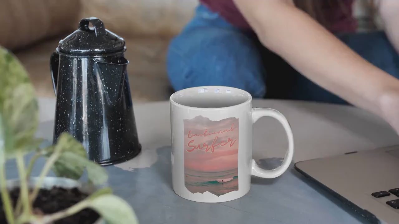 Mental Health Mug 'Emotional Surfer', Depression Awareness, Mental Health Awareness, Coffee Cup, Self Care, Coffee Lover Gift, ADHD, BPD