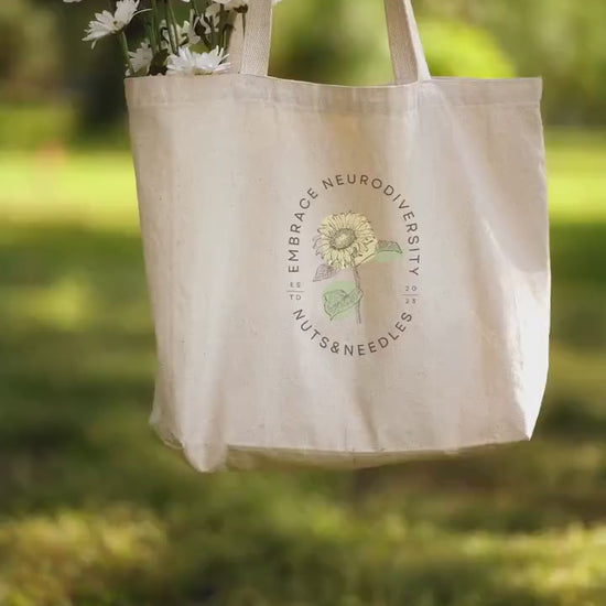 Mental Health Tote Bag 'Embrace Neurodiversity', part of profit donated to Mental Health Charity, Autism, ADHD, Asperger, Neurodiversity