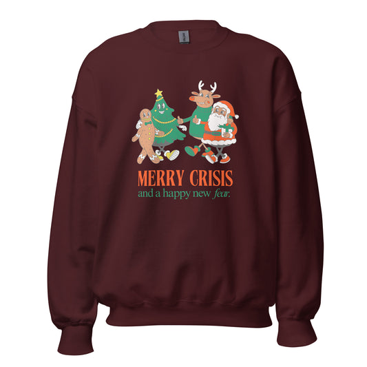 Unisex Sweatshirt 'Merry Crisis and a Happy New Fear'