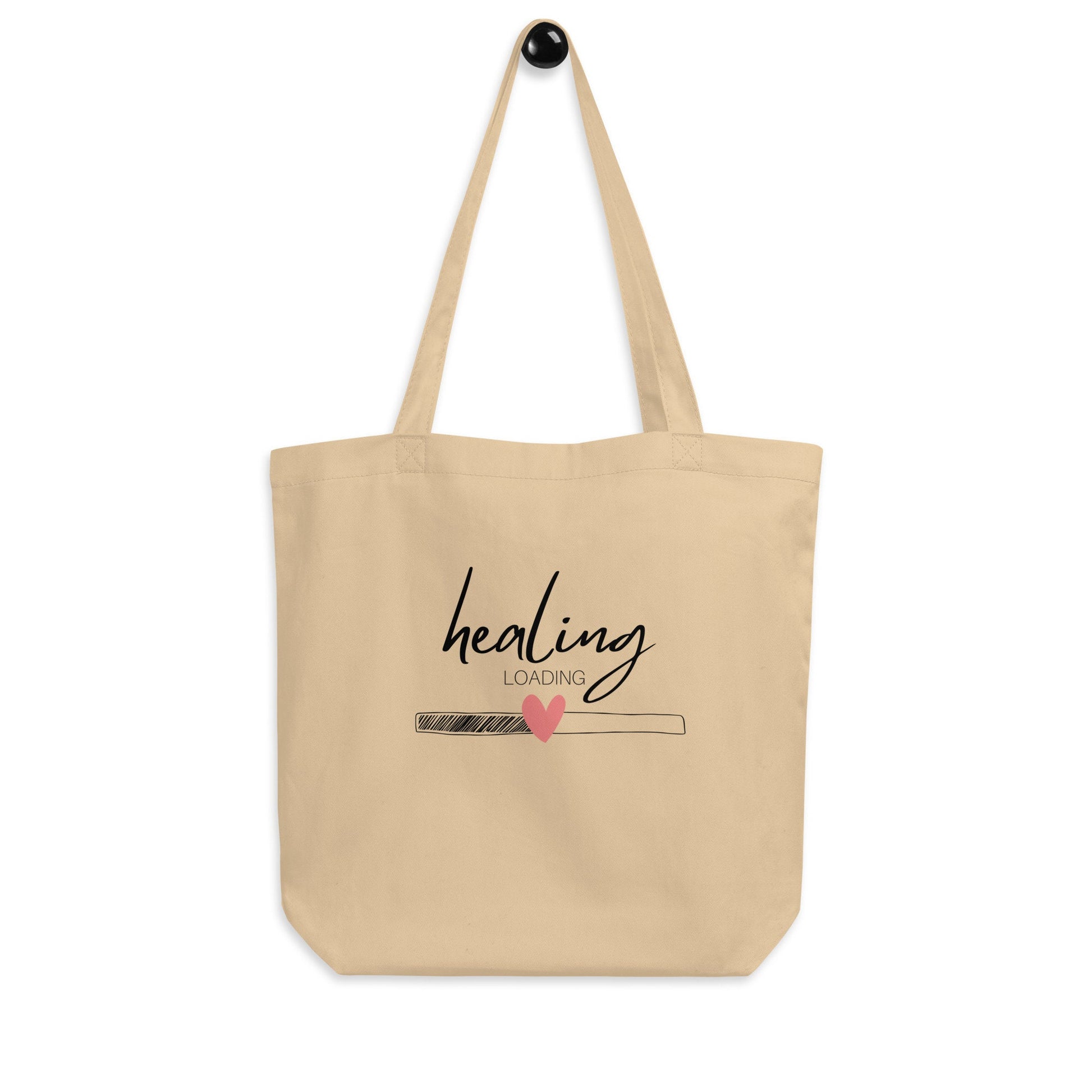 Mental Health Tote Bag &#39;Healing Loading&#39;, part of profit donated to Mental Health Charity, Self Care, ADHD, Anxiety, BPD, Tote Bag