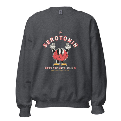 Unisex Mental Health Sweatshirt &#39;Serotonin Deficiency Club&#39;, part of profit donated to Depression Charity, Mental Health, Unisex, Self Care