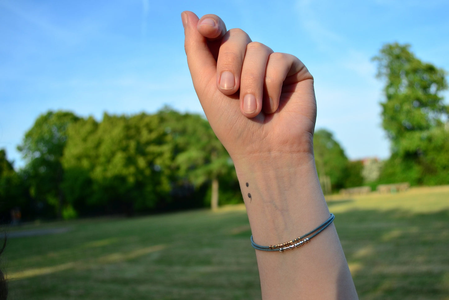 Minimalist Morse Code Bracelet, PTSD Awareness, part of profit donated to charity, Mental Health, handmade jewelry, anti stress jewelry