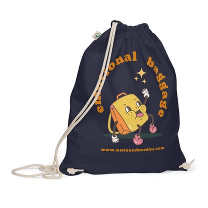 Mental Health cotton drawstring bag 'Emotional Baggage', Mental Health Awareness, part of profit donated to charity, Self Care, tote bag