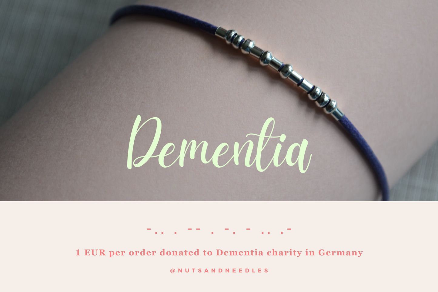 Minimalist Morse Code Bracelet, Dementia Awareness, part of profit donated to charity, Mental Health, handmade jewelry, anti stress jewelry