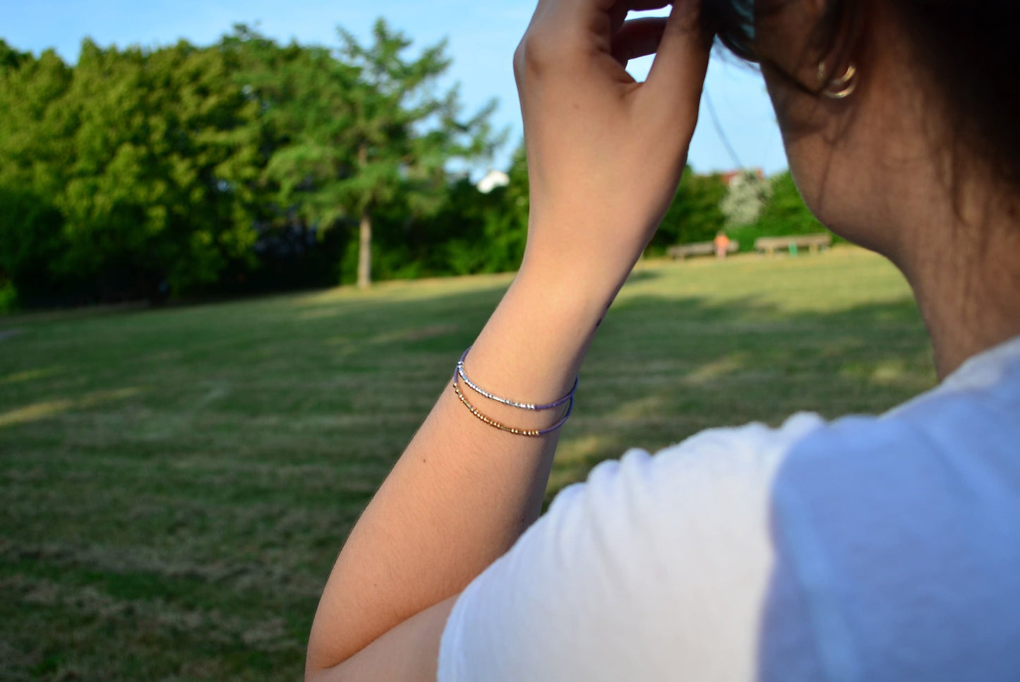 Minimalist Morse Code Bracelet, Alzheimer's Awareness, part of profit donated to charity, Mental Health, handmade jewelry, anti stress