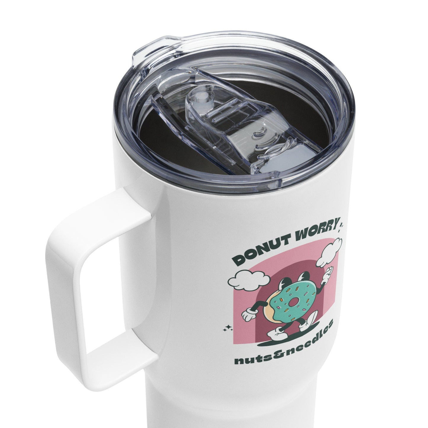 Travel Mug 'Donut Worry', Mental Health Awareness, part of profit donated to charity, Self Care, coffee mug, tea cup, drinks