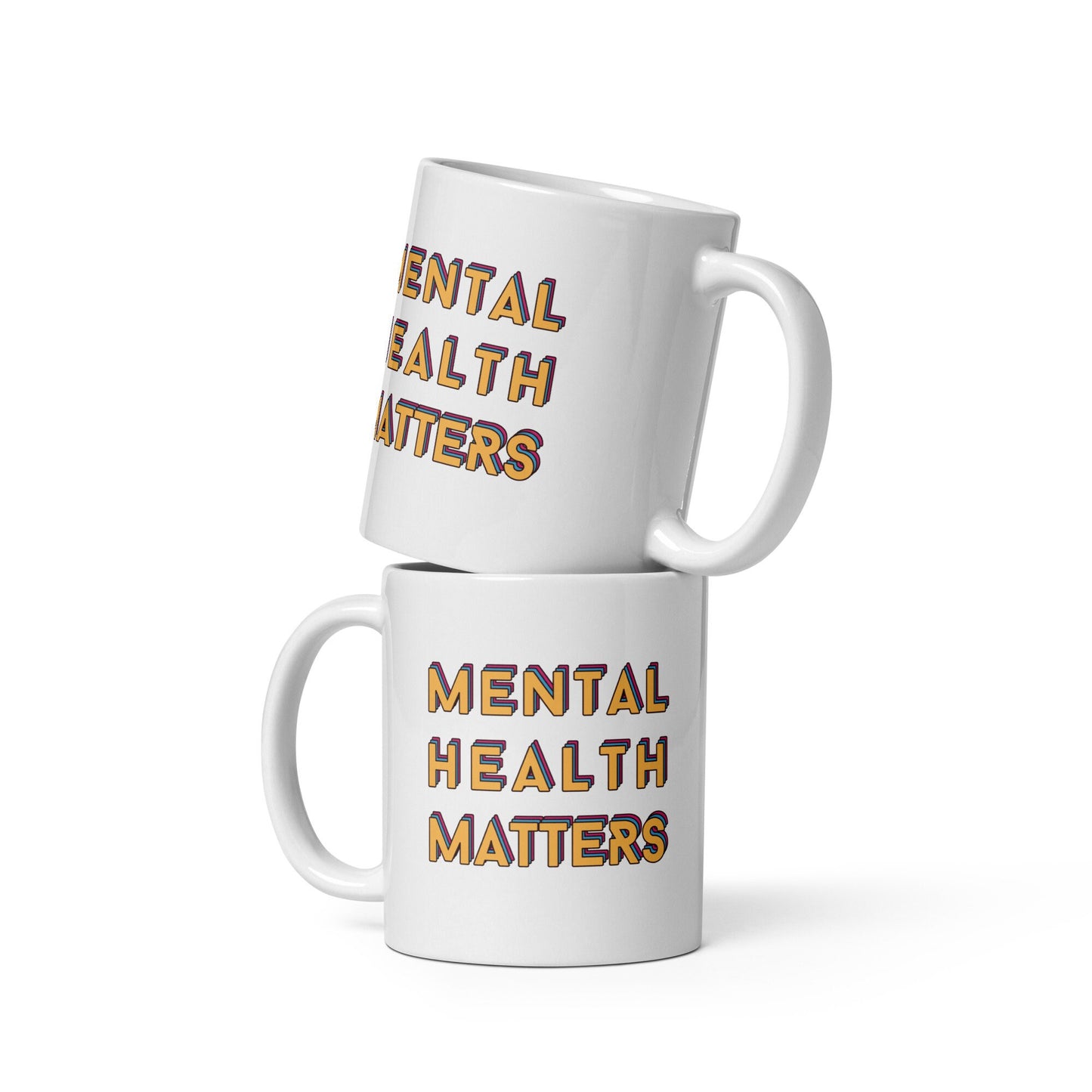 colorful Mug 'Mental Health Matters', Mental Health Awareness, part of profit donated to charity, Self Care, coffee mug, tea cup, drinks