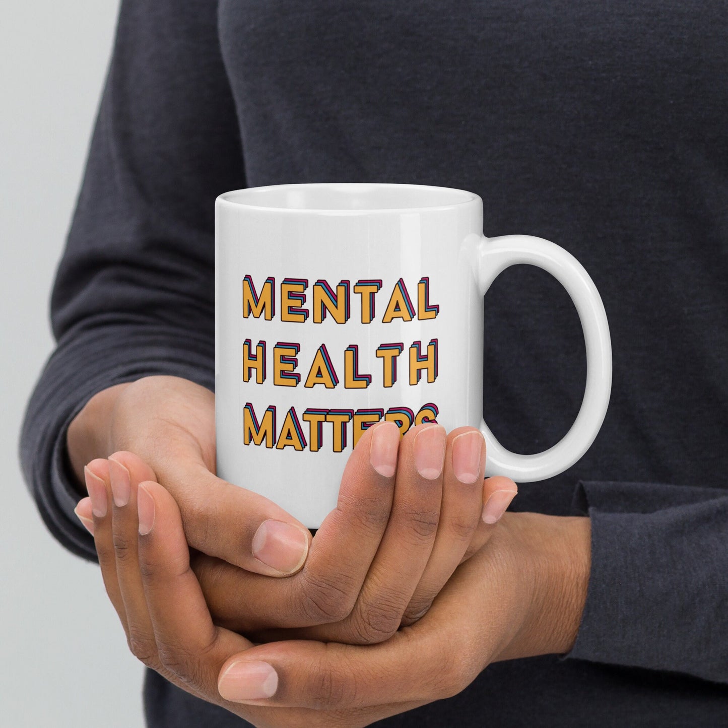 colorful Mug 'Mental Health Matters', Mental Health Awareness, part of profit donated to charity, Self Care, coffee mug, tea cup, drinks