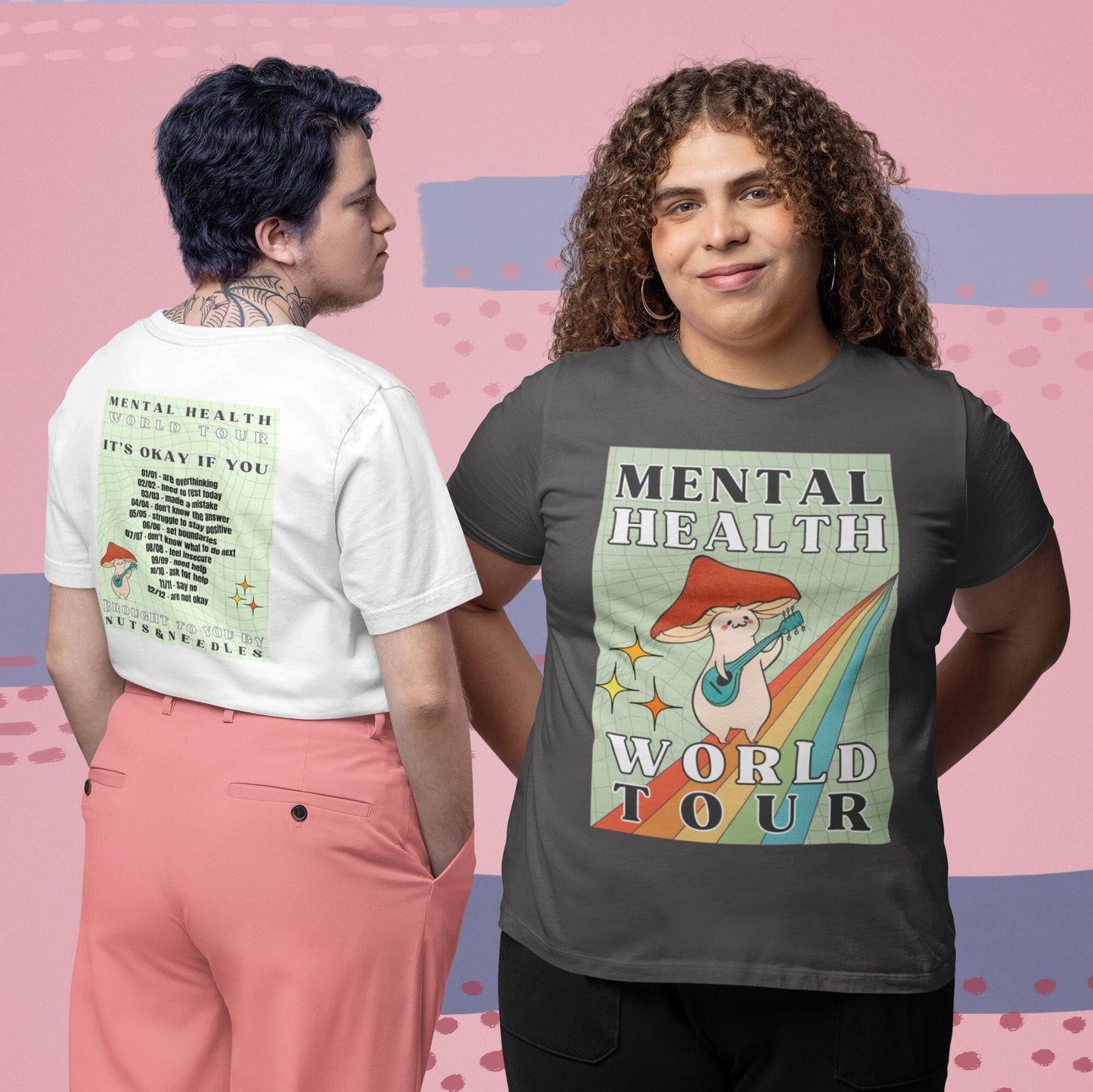 T-Shirt 'Mental Health World Tour', Mental Health Awareness, Unisex Shirt, Self Care, Gift for Him, Gift for Her, Tour Merchandize, Kindness