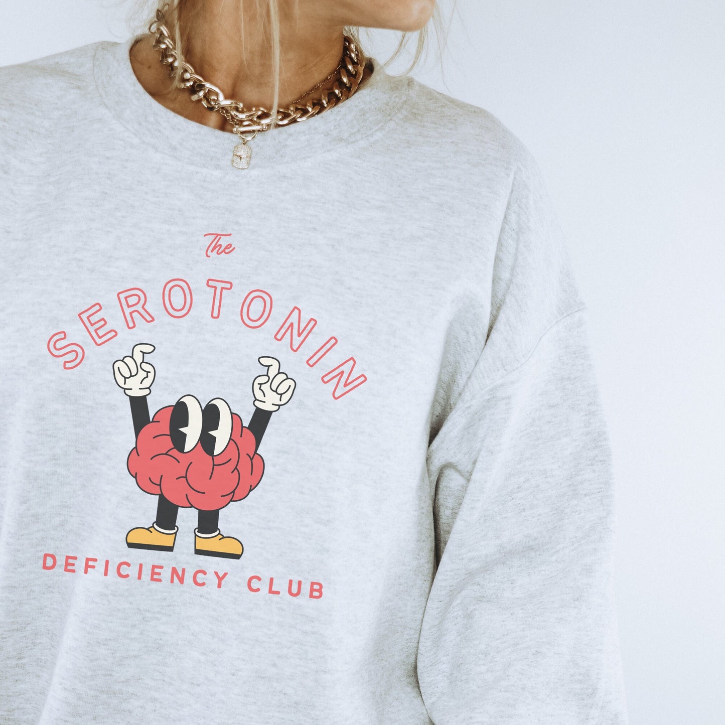 Unisex Mental Health Sweatshirt 'Serotonin Deficiency Club', part of profit donated to Depression Charity, Mental Health, Unisex, Self Care