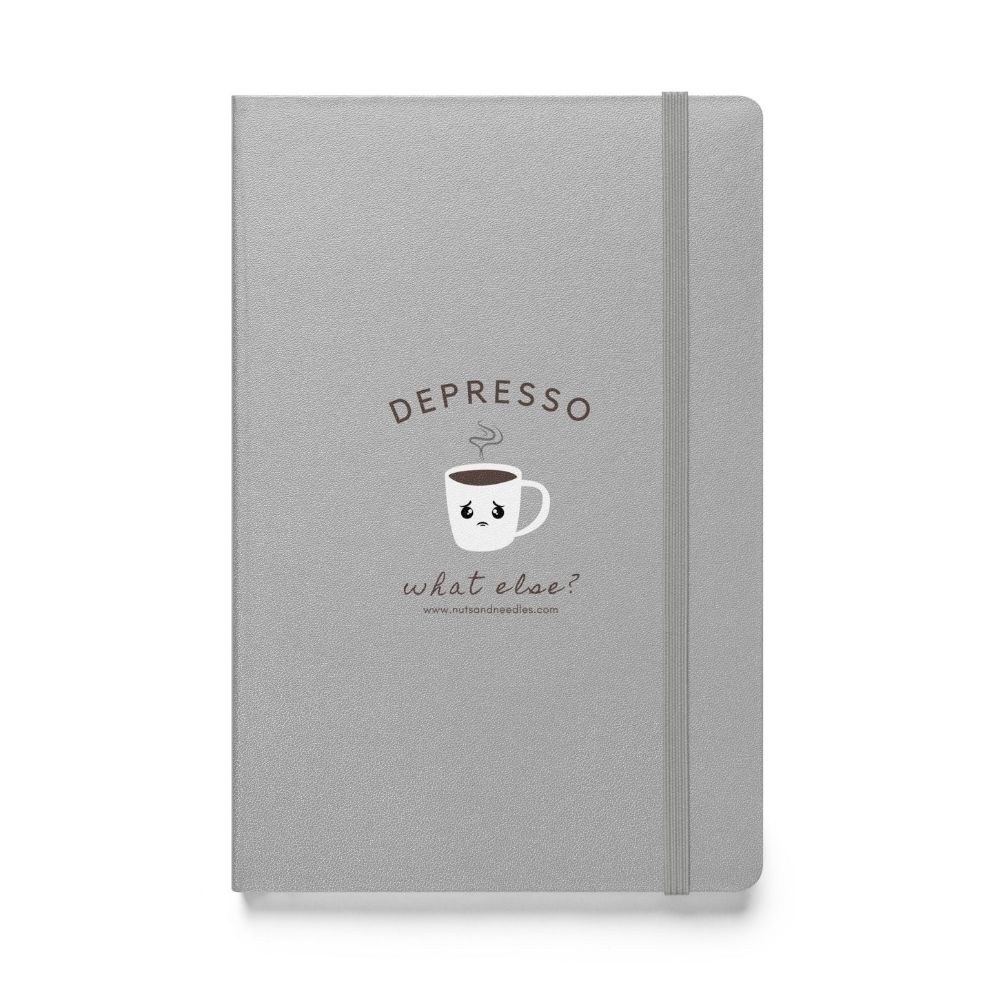 Mental Health Awareness Notebook &#39;Depresso What Else?, Hardcover bound notebook, part of profit donated to Depression Awareness charity