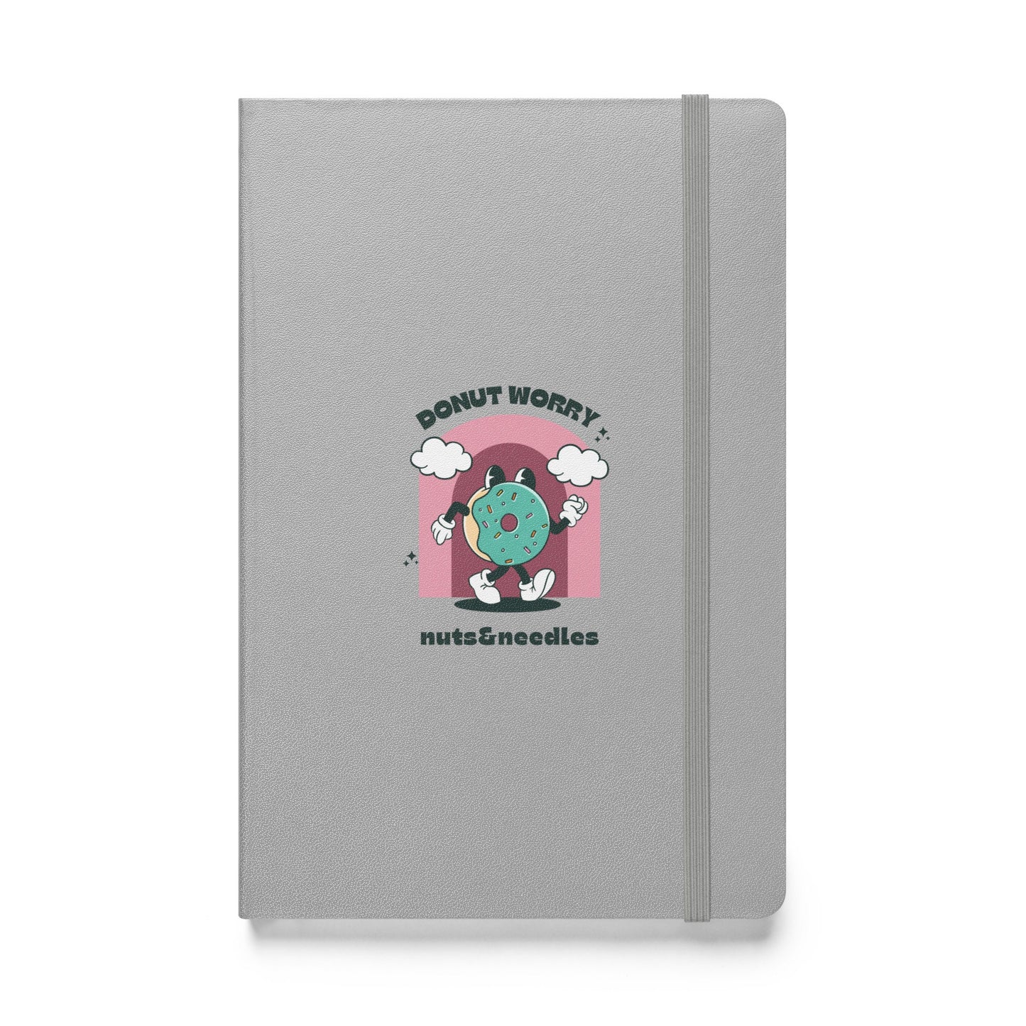 Mental Health Awareness Notebook &#39;Donut Worry&#39;, Hardcover bound notebook, part of profit donated to Mental Health Awareness charity