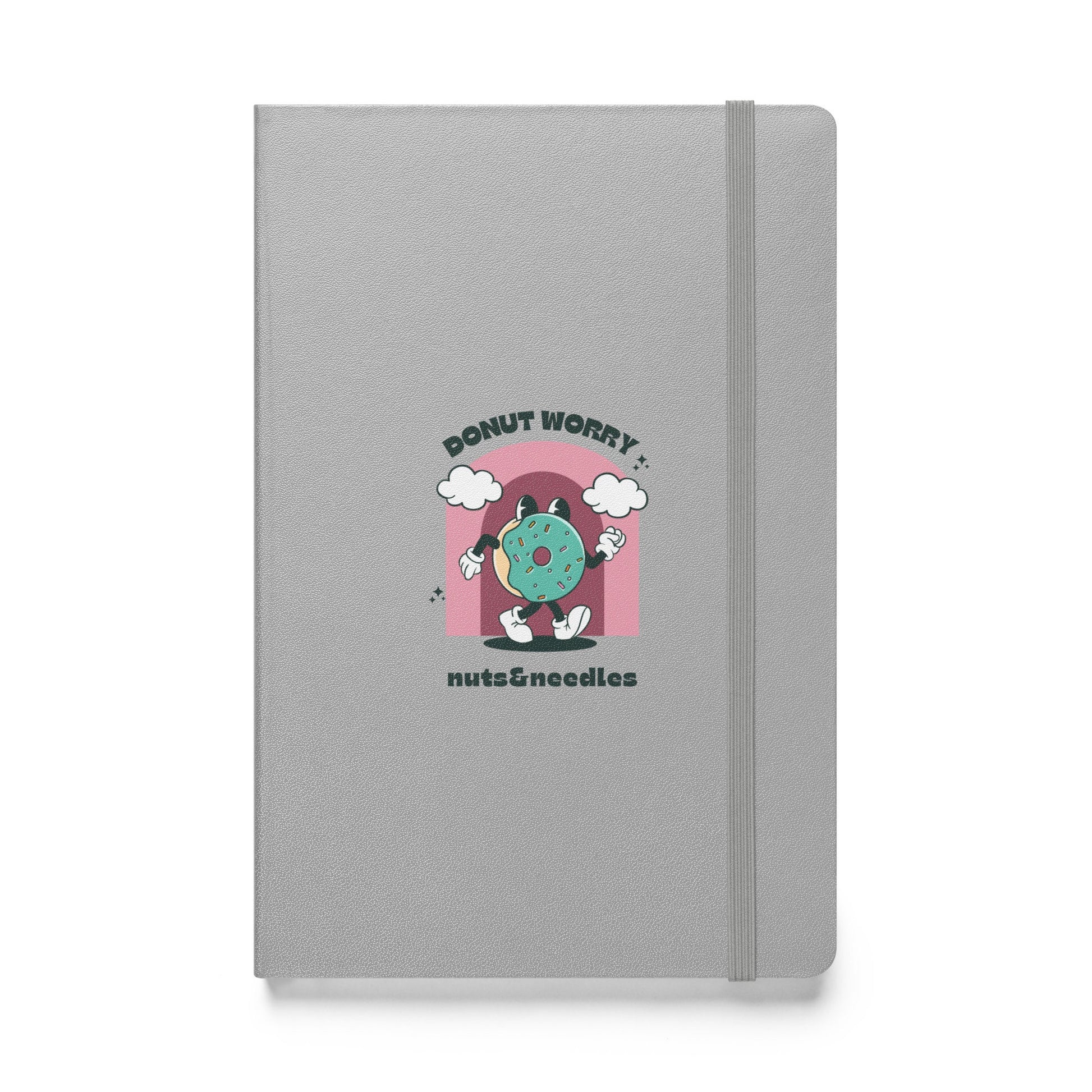 Mental Health Awareness Notebook &#39;Donut Worry&#39;, Hardcover bound notebook, part of profit donated to Mental Health Awareness charity