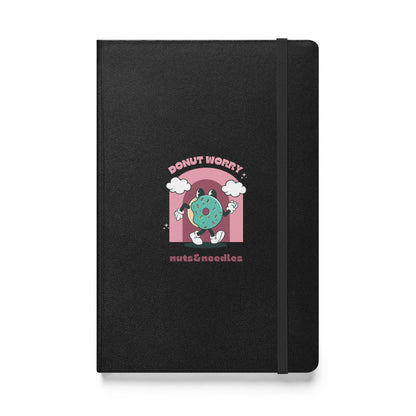 Mental Health Awareness Notebook &#39;Donut Worry&#39;, Hardcover bound notebook, part of profit donated to Mental Health Awareness charity