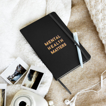 colorful Notebook &#39;Mental Health Matters&#39;, Hardcover bound notebook, part of profit donated to Mental Health Awareness charity