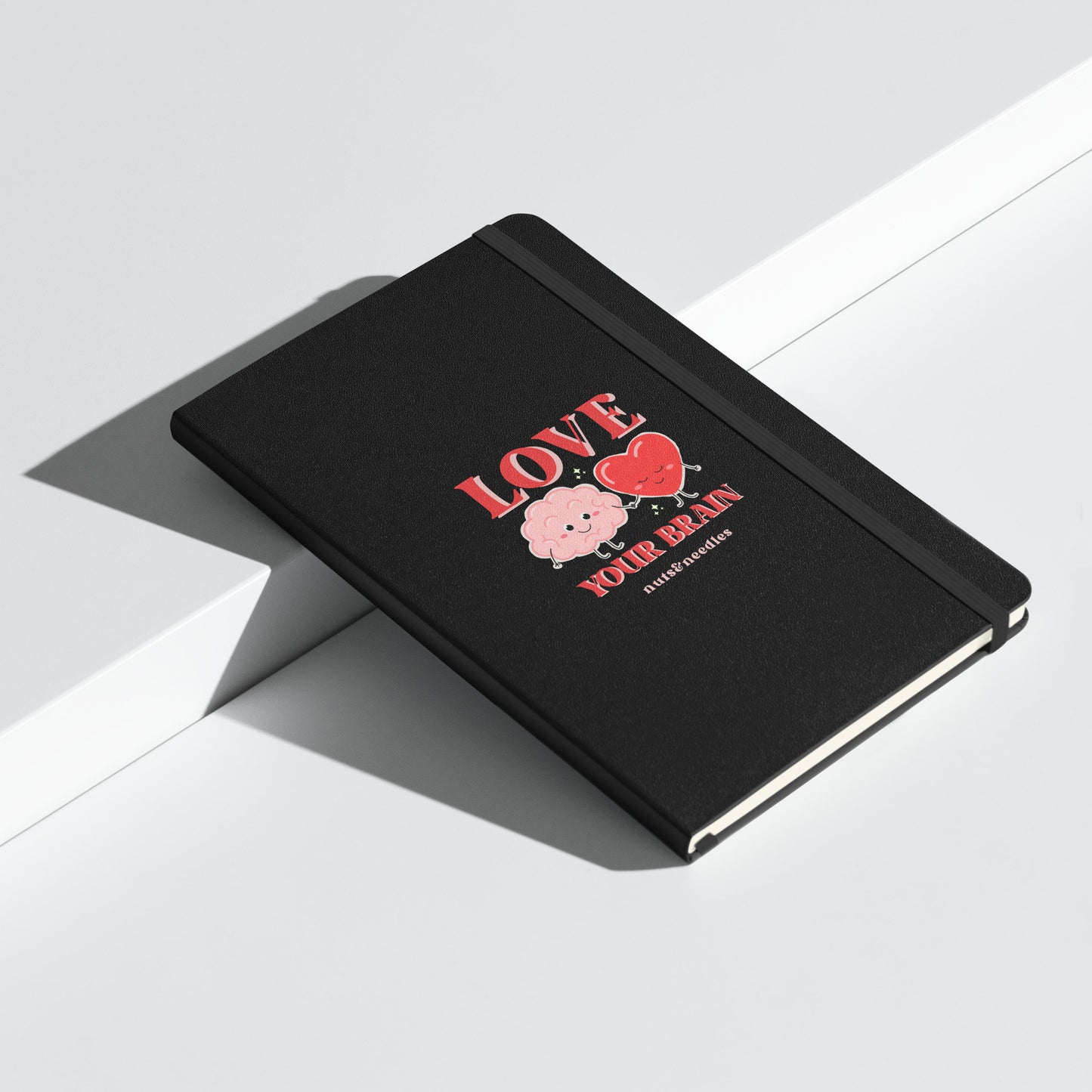 Mental Health Notebook 'Love Your Brain', Valentines Day, Self Love, Self Care, Part of Profit donated to charity, Valentines Gift